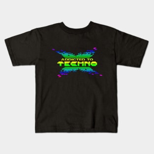 Addicted to Techno Music EDM Festival Kids T-Shirt